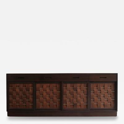 Edward Wormley Basket Weave Credenza by Edward Wormley in Mahogany C 1960s