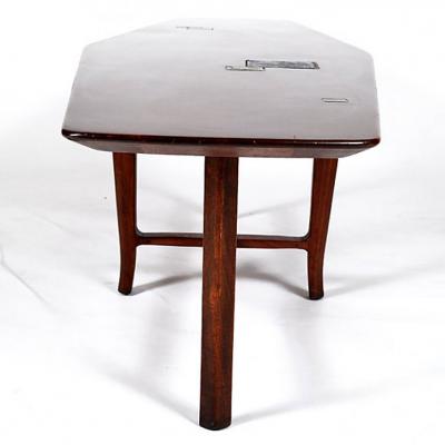 Edward Wormley Coffee Table with Tiffany Favrile Glass Tiles for Dunbar