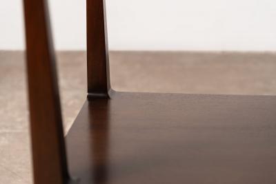 Edward Wormley Curved Front two Tier Console in Honduran Mahogany by Edward Wormley for Dunbar