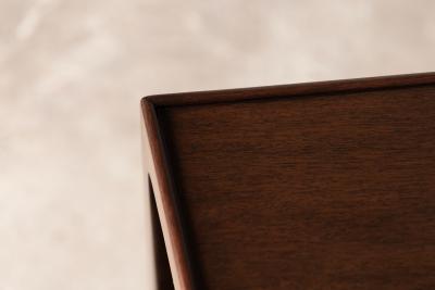 Edward Wormley Curved Front two Tier Console in Honduran Mahogany by Edward Wormley for Dunbar