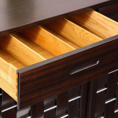 Edward Wormley Dunbar Woven Front Chest Mahogany and Brushed Nickel Signed