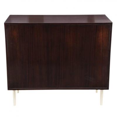 Edward Wormley Dunbar Woven Front Chest Mahogany and Brushed Nickel Signed