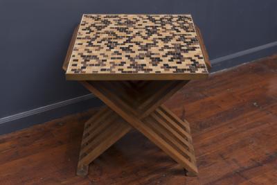 Edward Wormley Dunbar X Base Murano Tile Top Table