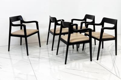 Edward Wormley Early Set of 5 Edward Wormley Riemerschmid Chairs Dunbar Furniture 1947