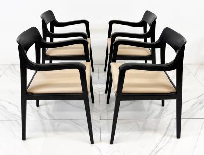 Edward Wormley Early Set of 5 Edward Wormley Riemerschmid Chairs Dunbar Furniture 1947
