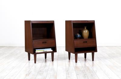 Edward Wormley Edward J Wormley Night Stands with Bookshelves for Dunbar