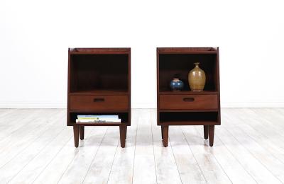 Edward Wormley Edward J Wormley Night Stands with Bookshelves for Dunbar