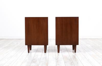Edward Wormley Edward J Wormley Night Stands with Bookshelves for Dunbar