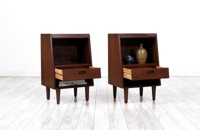 Edward Wormley Edward J Wormley Night Stands with Bookshelves for Dunbar