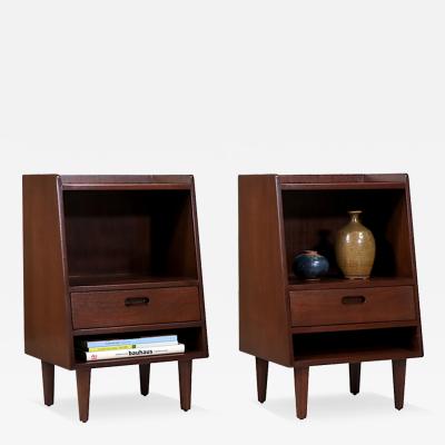 Edward Wormley Edward J Wormley Night Stands with Bookshelves for Dunbar