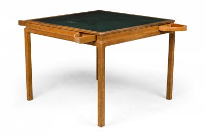 Edward Wormley Edward J Wormley for Dunbar American Mid Century Green Leather Top Game Table