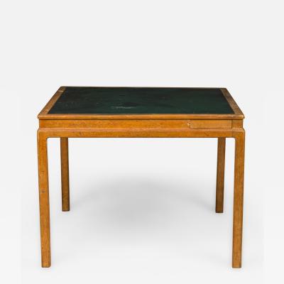 Edward Wormley Edward J Wormley for Dunbar American Mid Century Green Leather Top Game Table