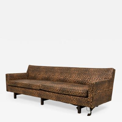 Edward Wormley Edward J Wormley for Dunbar American Mid Century Vinyl Leopard Print Upholstered