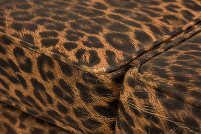 Edward Wormley Edward J Wormley for Dunbar American Mid Century Vinyl Leopard Print Upholstered