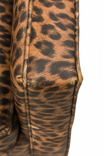 Edward Wormley Edward J Wormley for Dunbar American Mid Century Vinyl Leopard Print Upholstered