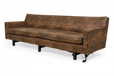 Edward Wormley Edward J Wormley for Dunbar American Mid Century Vinyl Leopard Print Upholstered