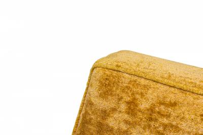Edward Wormley Edward J Wormley for Dunbar Crushed Gold Velour and Walnut Lounge Armchair