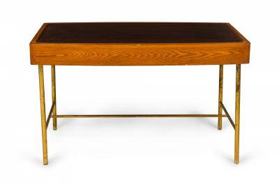 Edward Wormley Edward J Wormley for Dunbar Mid Century Wood and Brass Tube Writing Desk