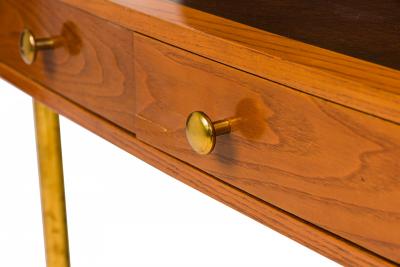 Edward Wormley Edward J Wormley for Dunbar Mid Century Wood and Brass Tube Writing Desk