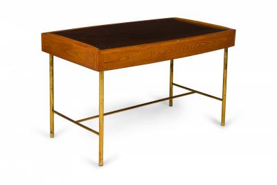 Edward Wormley Edward J Wormley for Dunbar Mid Century Wood and Brass Tube Writing Desk