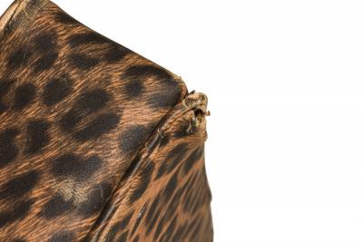 Edward Wormley Edward J Wormley for Dunbar Vinyl Leopard Print Upholstered Three Seat Sofa