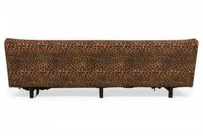Edward Wormley Edward J Wormley for Dunbar Vinyl Leopard Print Upholstered Three Seat Sofa
