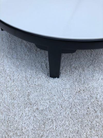 Edward Wormley Edward Wormley Dunbar off White Leather Top Dark Walnut Cocktail Table