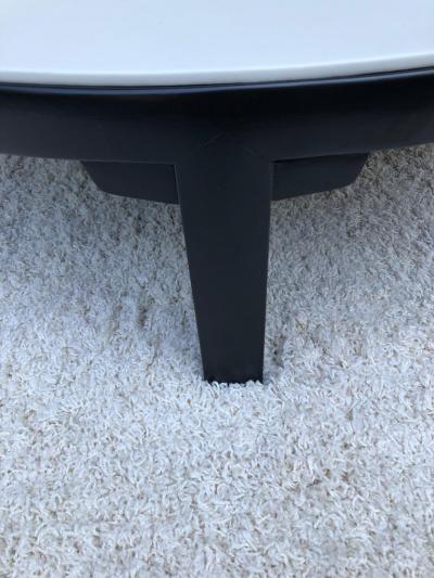 Edward Wormley Edward Wormley Dunbar off White Leather Top Dark Walnut Cocktail Table