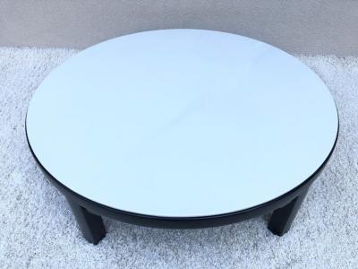 Edward Wormley Edward Wormley Dunbar off White Leather Top Dark Walnut Cocktail Table
