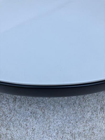 Edward Wormley Edward Wormley Dunbar off White Leather Top Dark Walnut Cocktail Table