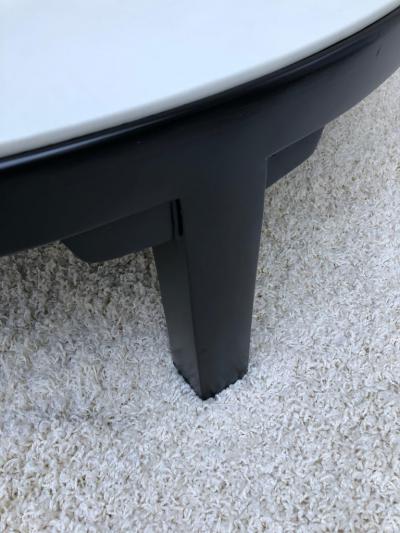 Edward Wormley Edward Wormley Dunbar off White Leather Top Dark Walnut Cocktail Table
