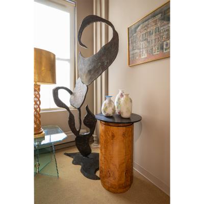 Edward Wormley Edward Wormley Faceted Pedestal Cabinet with Slate Top 1963 Signed 