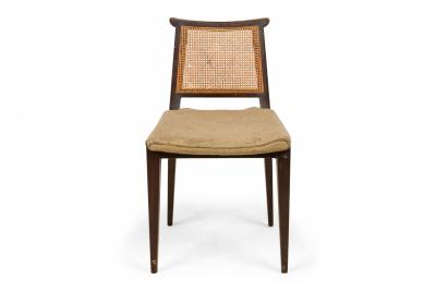 Edward Wormley Edward Wormley For Dunbar Wooden Caned Back And Upholstered Seat Side Chair