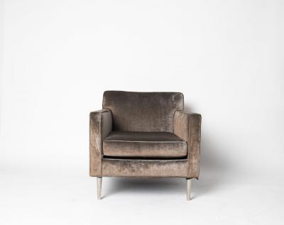 Edward Wormley Edward Wormley Lounge Chair for Dunbar Model 4872A Solid Brass Legs