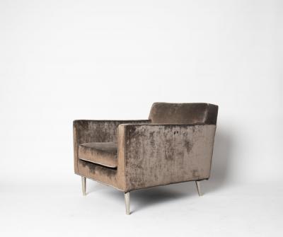 Edward Wormley Edward Wormley Lounge Chair for Dunbar Model 4872A Solid Brass Legs