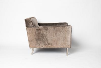 Edward Wormley Edward Wormley Lounge Chair for Dunbar Model 4872A Solid Brass Legs