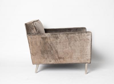 Edward Wormley Edward Wormley Lounge Chair for Dunbar Model 4872A Solid Brass Legs