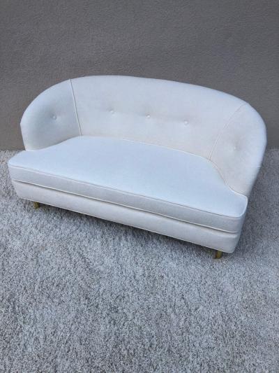 Edward Wormley Edward Wormley Loveseat Short Sofa Terry Chenille Fabric