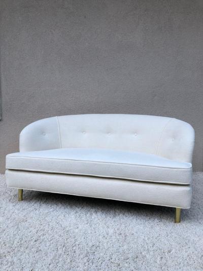 Edward Wormley Edward Wormley Loveseat Short Sofa Terry Chenille Fabric