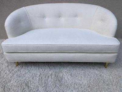 Edward Wormley Edward Wormley Loveseat Short Sofa Terry Chenille Fabric