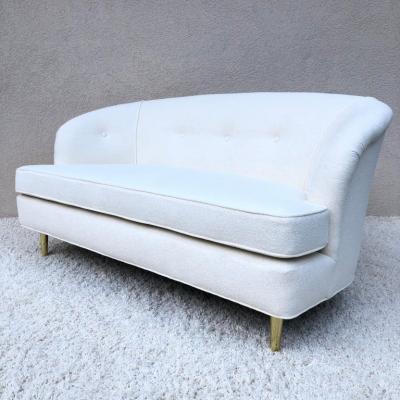 Edward Wormley Edward Wormley Loveseat Short Sofa Terry Chenille Fabric