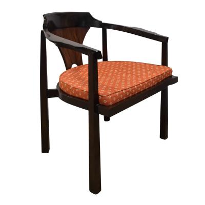 Edward Wormley Edward Wormley Set of 4 Dining Game Chairs in Walnut and Rosewood 1963 Signed
