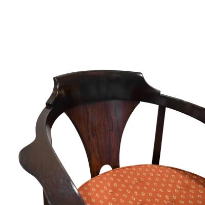 Edward Wormley Edward Wormley Set of 4 Dining Game Chairs in Walnut and Rosewood 1963 Signed