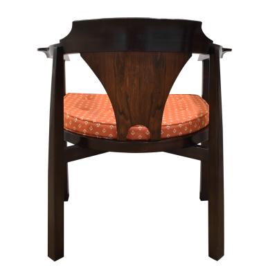 Edward Wormley Edward Wormley Set of 4 Dining Game Chairs in Walnut and Rosewood 1963 Signed