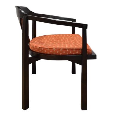 Edward Wormley Edward Wormley Set of 4 Dining Game Chairs in Walnut and Rosewood 1963 Signed