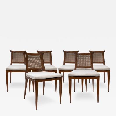 Edward Wormley Edward Wormley Set of 6 Dining Chairs in Mahogany with Cane Backs 1940s
