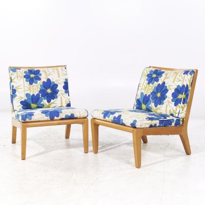 Edward Wormley Edward Wormley for Drexel Precedent Mid Century Slipper Lounge Chairs Pair