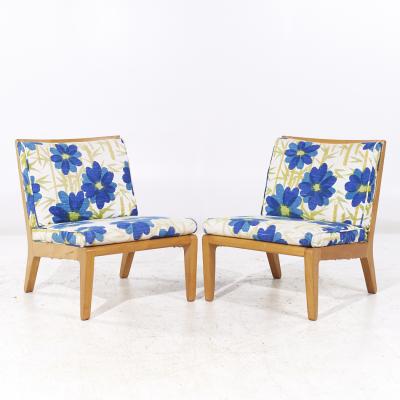 Edward Wormley Edward Wormley for Drexel Precedent Mid Century Slipper Lounge Chairs Pair
