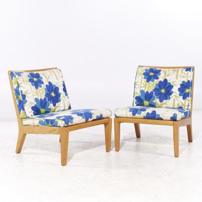 Edward Wormley Edward Wormley for Drexel Precedent Mid Century Slipper Lounge Chairs Pair