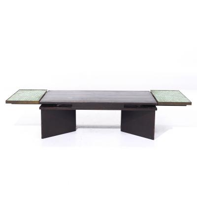 Edward Wormley Edward Wormley for Dunbar 5427 Mahogany Brass Murano Glass Tile Coffee Table